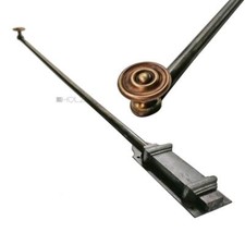 Porte Barre Glissante Antique Acier en Laiton Verrou à Pousser Vieux Fixe 81cm