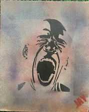 Le Cri De JAY Peinture Sur Toile Chassis 40x33x2cm Graffiti Street Art Pop Art