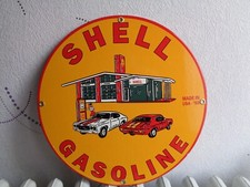 Plaque tole emaillee shell - tole,