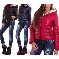 Doudoune Femme Imbottito Veste Manteau Capuche Fourrure Neuf CC-1046-1