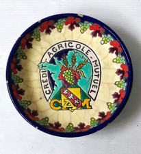 COUPELLE VIDE-POCHE PUBLICITE CREDIT AGRICOLE MUTUEL EMAUX DE LONGWY ANCIEN