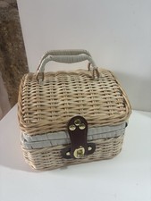 petite Valise Valisette Osier Tressé artisanat  décoration Couture Mercerie Déco