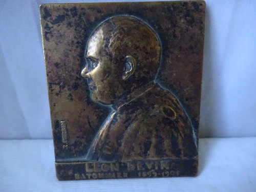 Medaille plaque bronze avocat - plaque,