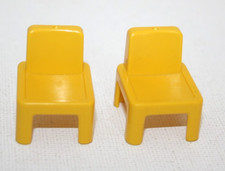 PLAYMOBIL 3290 3926 4404 5314 LOT DE 2 CHAISES JAUNES SALLE DE CLASSE ECOLE