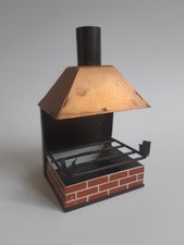 Ancien cendrier métal forme cheminée barbecue boîte cigarettes