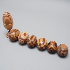 Lot oeufs à repriser anciens en bois art populaire couture