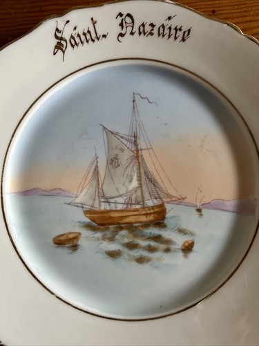 Assiette ancienne marine - assiette,