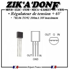 Régulateur 78L06 6V TO92 x1 