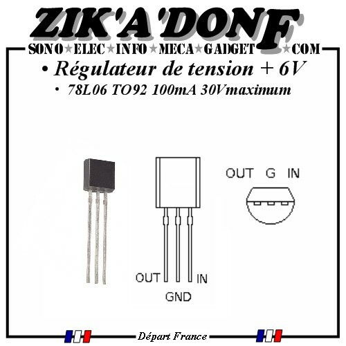 Régulateur 78l06 to92 - 6v,
