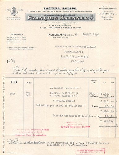 1939 farine lactina suisse - 1939,