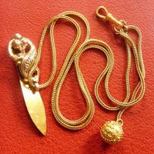Chatelaine Ancienne Plaqué Or Napoléon XIX Antique OLD Gold plated Chain Watch