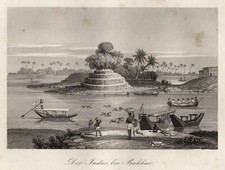 Inde Bukkur Plupart Indus Original Table en Acier 1845