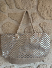 Sac cabas en jute motif