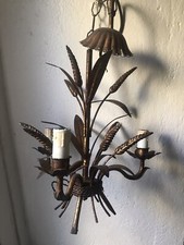 Très beau lustre ancien métal doré vintage style Italien