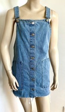 robe T40/42 salopette jeans à bretelles coton boutonnée 545!