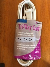 Woods 609 8-Foot Cube Extension Cord with Power Tap, White NIP