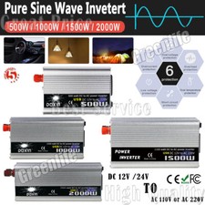 500/1000/1500/2000W 12V 24V Convertisseur Onde Sinusoïdale Modifiée Onduleur USB