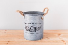 Sceau en Métal Gris Pot à