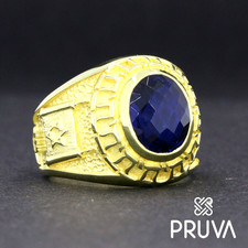 Y77 BAGUE PERSONNALISÉE EN ARGENT MASSIF 925K PLAQUÉ OR CHEVALIÈRE JUIVE 19mm