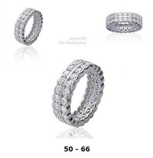 Alliance T58 Sertie Double Rail de Diamant Cz Argent Massif 925 Dolly-Bijoux