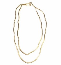 Neuf SCOOTER PARIS Collier Sautoir Portable En 2 Rang  Metal Doré 2