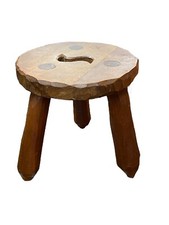 VINTAGE ANCIEN TABOURET TRIPODE BOIS BURALISTE PIANO PEINTRE ART DÉCO LOFT