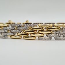 Bracelet or blanc et jaune 18 carats serti de diamants