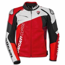 Blouson Moto en Cuir pour Hommes Original DUCATI Courses C6 Perforé 9810745