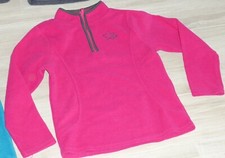8 ans : Pull polaire zip 8 ans rose avec col gris NKY, comme neuf (8120)