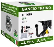Attelage Démontable Verticale pour Citroën C5 X Berline 21+ 7 câblage