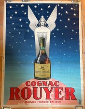 AFFICHE ANCIENNE COGNAC ROUYER GUILLET FINE CHAMPAGNE CIRCA 1930 120 X 160 CM
