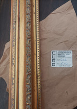 Lot de 2 anciennes baguettes dorées à la feuille d'or - 1970  (L = 2 x 59 cm)