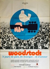 Affiche cinéma WOODSTOCK 120x160cm Poster Jimi Hendrix / Joan Baez / Joe Cocker