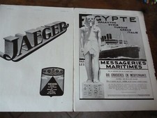 JAEGER voiture 44 + MESSAGERIES MARITIMES publicité papier ILLUSTRATION 1931