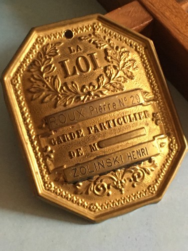 Ancienne plaque loi garde - loi,