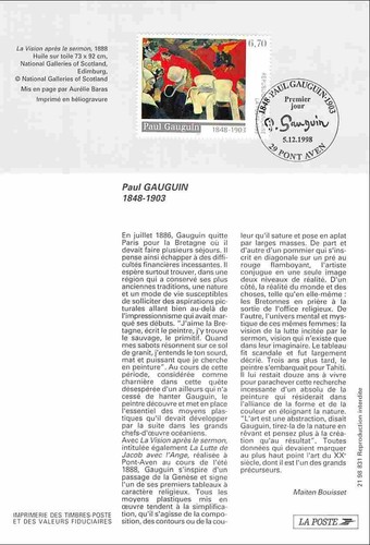 1998 notice philatélique - notice,