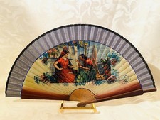 Ancien Éventail Vintage Bois