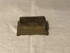 Ancienne boîte à timbre en laiton, art nouveau, décor tournesol