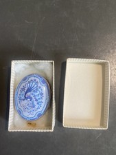 Médaillon locket émail bleu