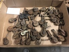 lot of 30+ vintage furniture caster wheels - ALL metal wheels - 1 price!! Lot #2