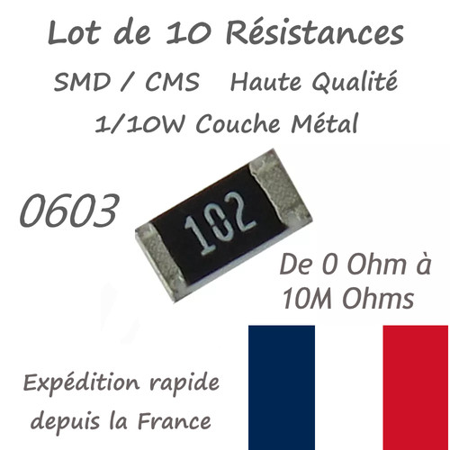 Lot résistances smd 0603 - 10,