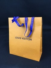 Pochette cadeau petit  sac carton papier Louis Vuitton ruban bleu