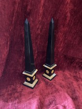 Rare Grand Tour paire obelisques en marbre atelier Florence Italie