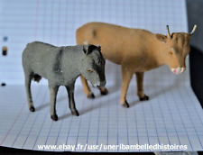 santons DEVINEAU, Ane et boeuf   avec défauts , taille 3,  7,5 cm