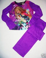 PYJAMA CHAUD EN FLANELLE HANNAH MONTANA 7-8 ans DISNEY idéal pour hiver