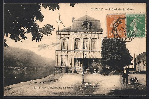 Cpa fumay hôtel la gare - hôtel,