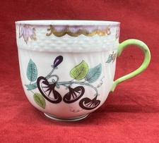 HEREND WINDSOR FLOWERS WBO COFFEE TEA CUP AND SAUCER TASSE A CAFE THE PORCELAINE