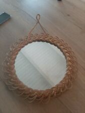 grand miroir soleil rotin