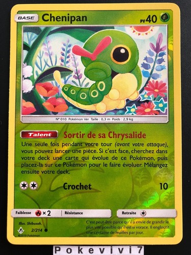 Carte pokemon chenipan 214 - carte,