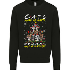 Chats Make Me Happy Drôle Noël Hommes Pull
